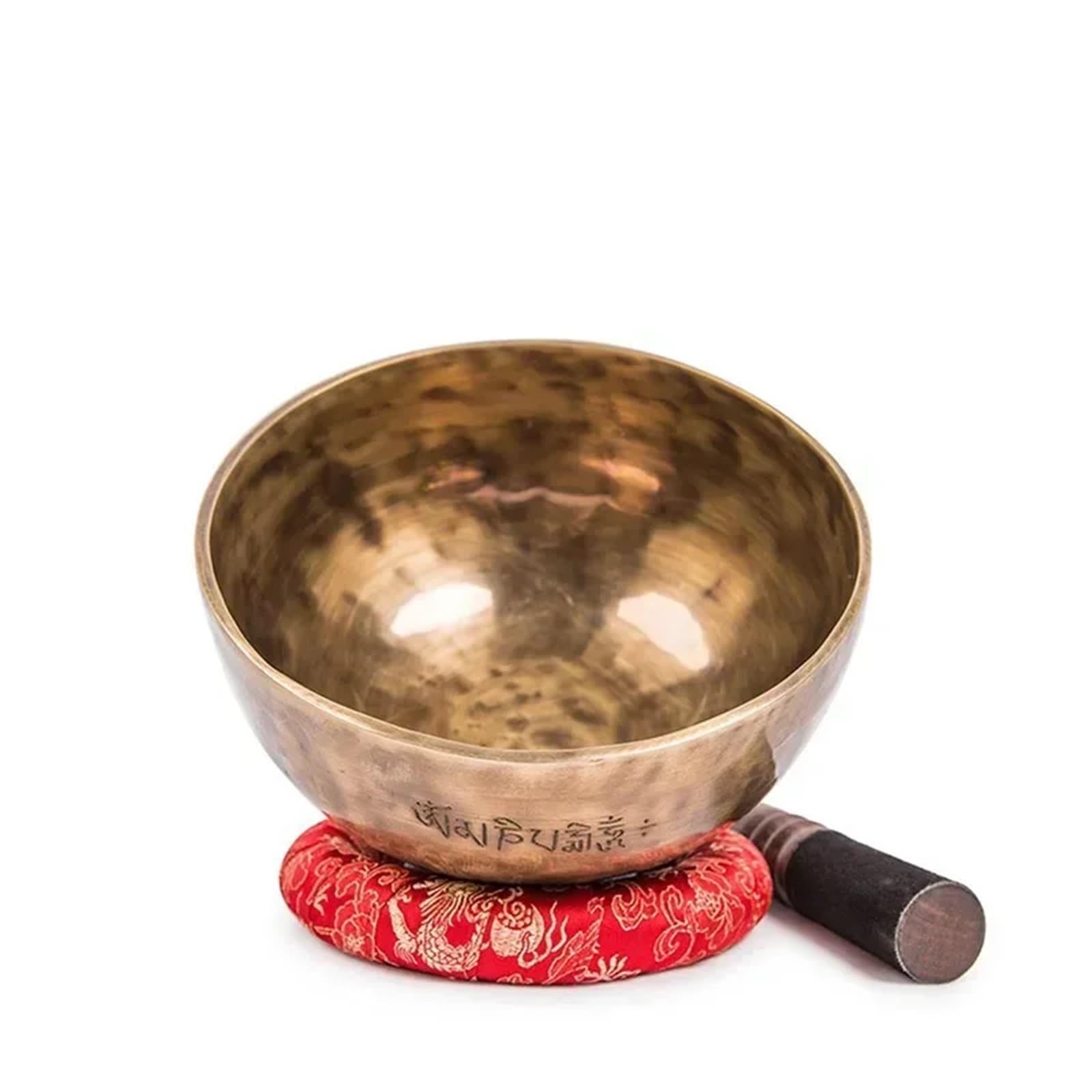 Klangschalen-Set Handgemachte buddhistische Klangschale, Beruf, Schlaginstrument, Vollmond-Klangschalen, Meditation, Yoga-Zubehör(10CM)