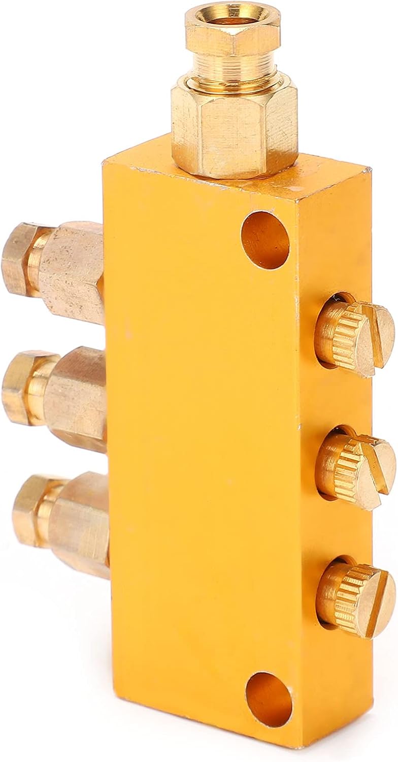 Oil Distributor TKType Brass Lube Piston Separator Divider Valve Lubrication System Good Wear is Volume Oil DistributorAdjustable DistributorAdjustable DividerAdjus (One in, 3 Out)