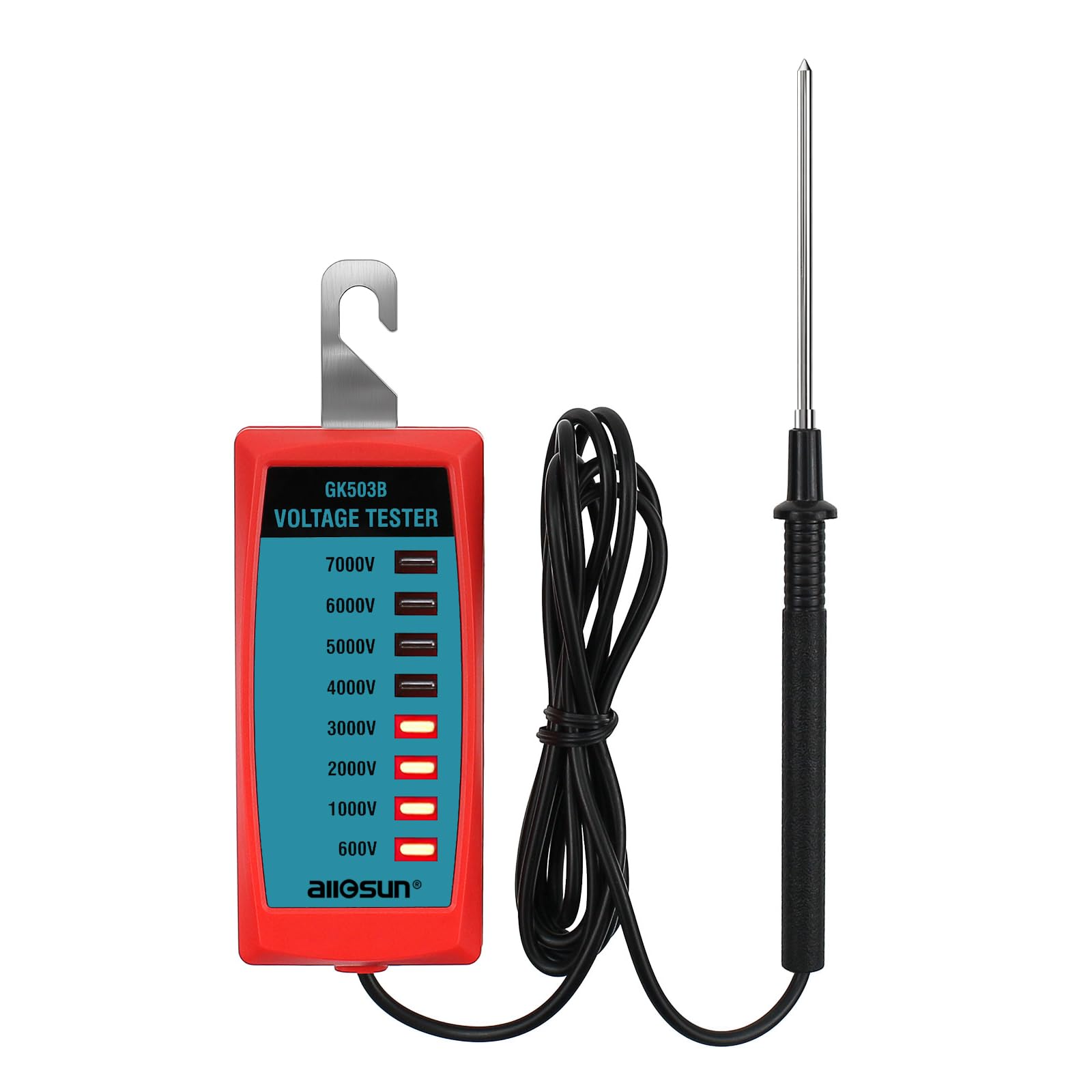 allosun gk503b neon electric fence voltage tester and fault finder max 7 kv not led red