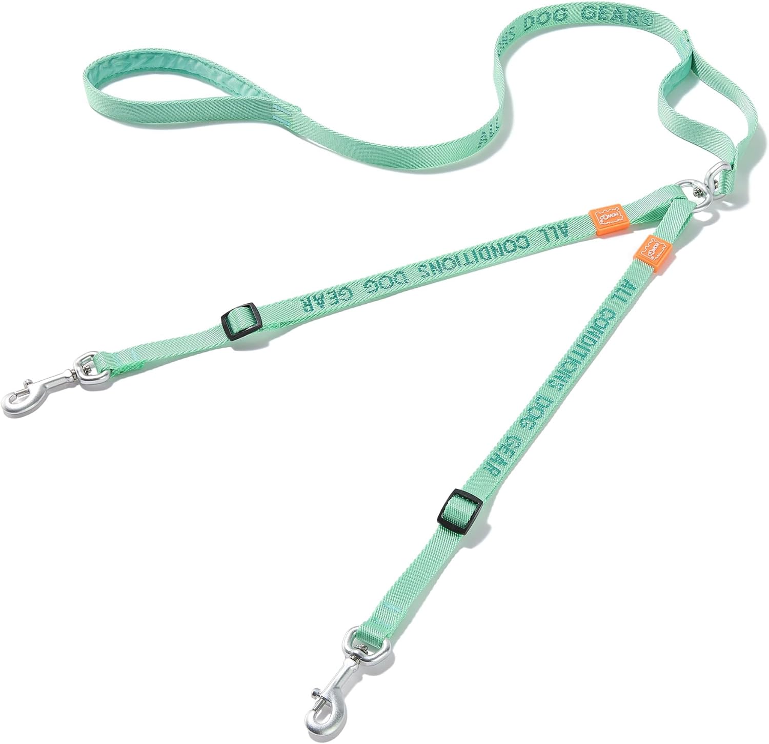 HOWGO Double Dog Leash, No Tangle 360° Swivel, Adjustable Two Padded Handles, Double Clip Dog Leash Coupler Splitter Breeds (Mint Green, 2/3'' x 4.8 FT, Ultralight)