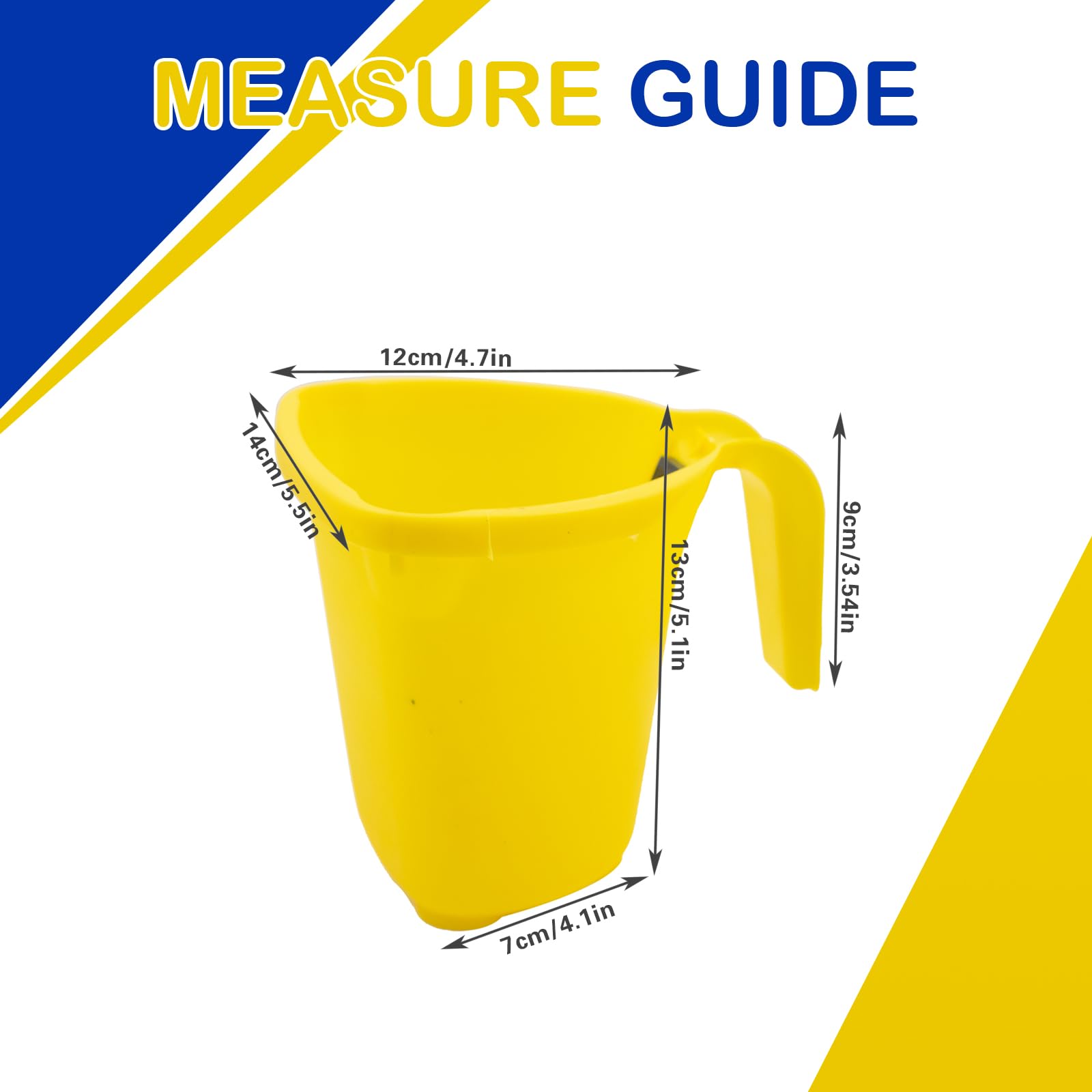8 pièces Seau de Peinture avec Poignée,2L Gobelet de Peinture avec Porte Brosses Magnétiques,pour Traitements de Surfaces Lisses Murs Meubles Décorations et Réparations,Jaune