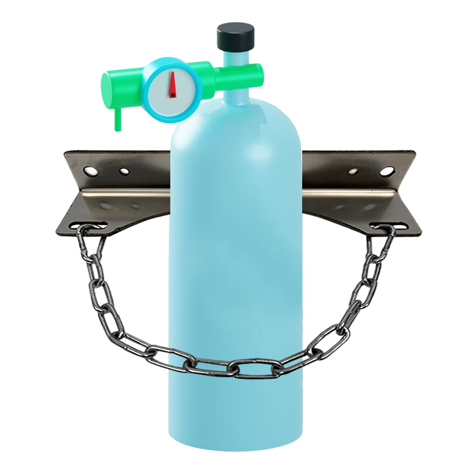GTHTUHFD Stainless Steel Wall Mount Cylinder Storage Rack - Adjustable Oxygen Tank Holder,1 Bottle - 25cm