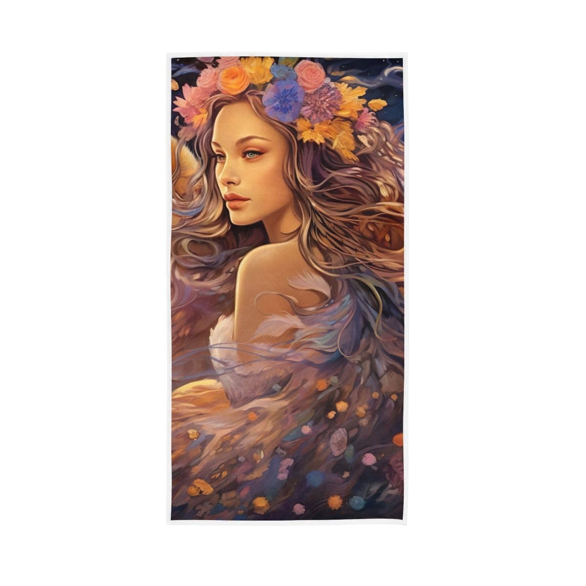 LSRCPD Beautiful Women and Leopard Hand Towel, 15 x 30 Inches, Soft Highly Absorbent Towels for Bathroom Gym Shower