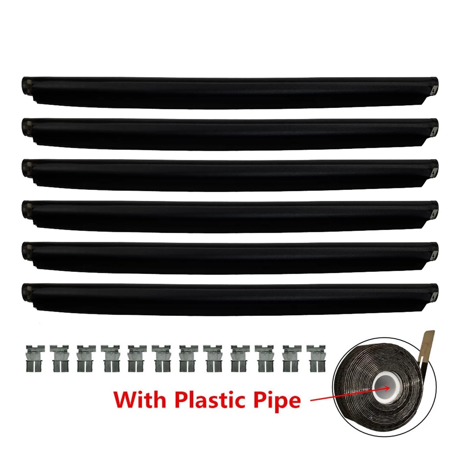 Pare-Soleil pour VW pour Golf pour Jetta pour Touran pour Tiguan pour Q5 Voiture Panorama Toit Ouvrant Rideau Pare-Soleil Complet avec Tuyau en Plastique(6*Black)