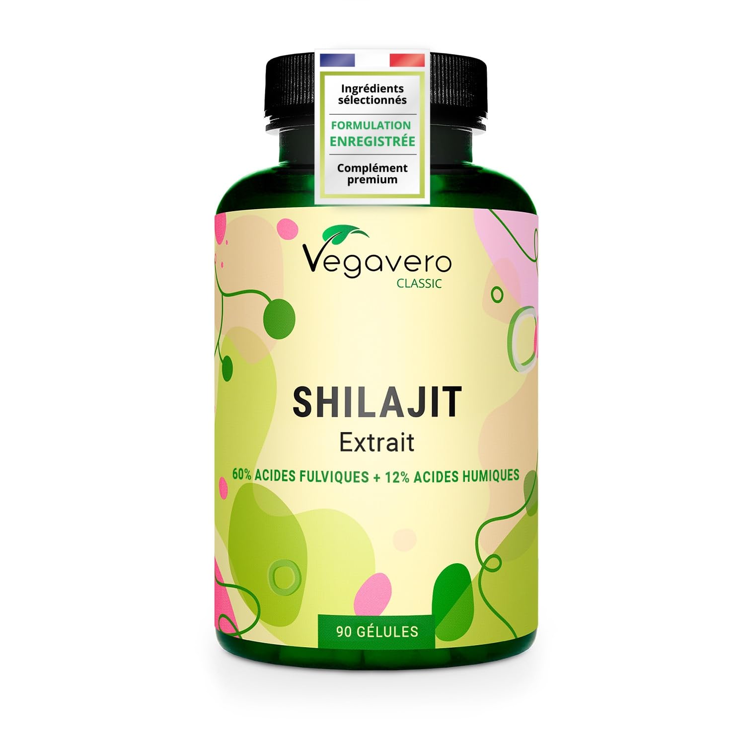 Shilajit Pure 78.000 mg Vegavero® | Extrait 60:1 | 60% Acides Fulviques + 12% Humiques | Résine de l'Himalaya | Energie + Immunité + Antioxydant | 90 Gélules | VEGAN & Sans Additifs
