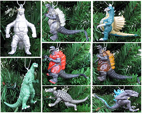Godzilla 8 Piece Christmas Tree Ornament Set...