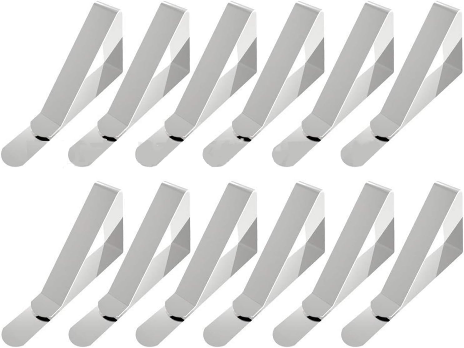 Generies Stainless Steel Table Cloth Holder Clamps/Clips (Silver) - Pack of 12