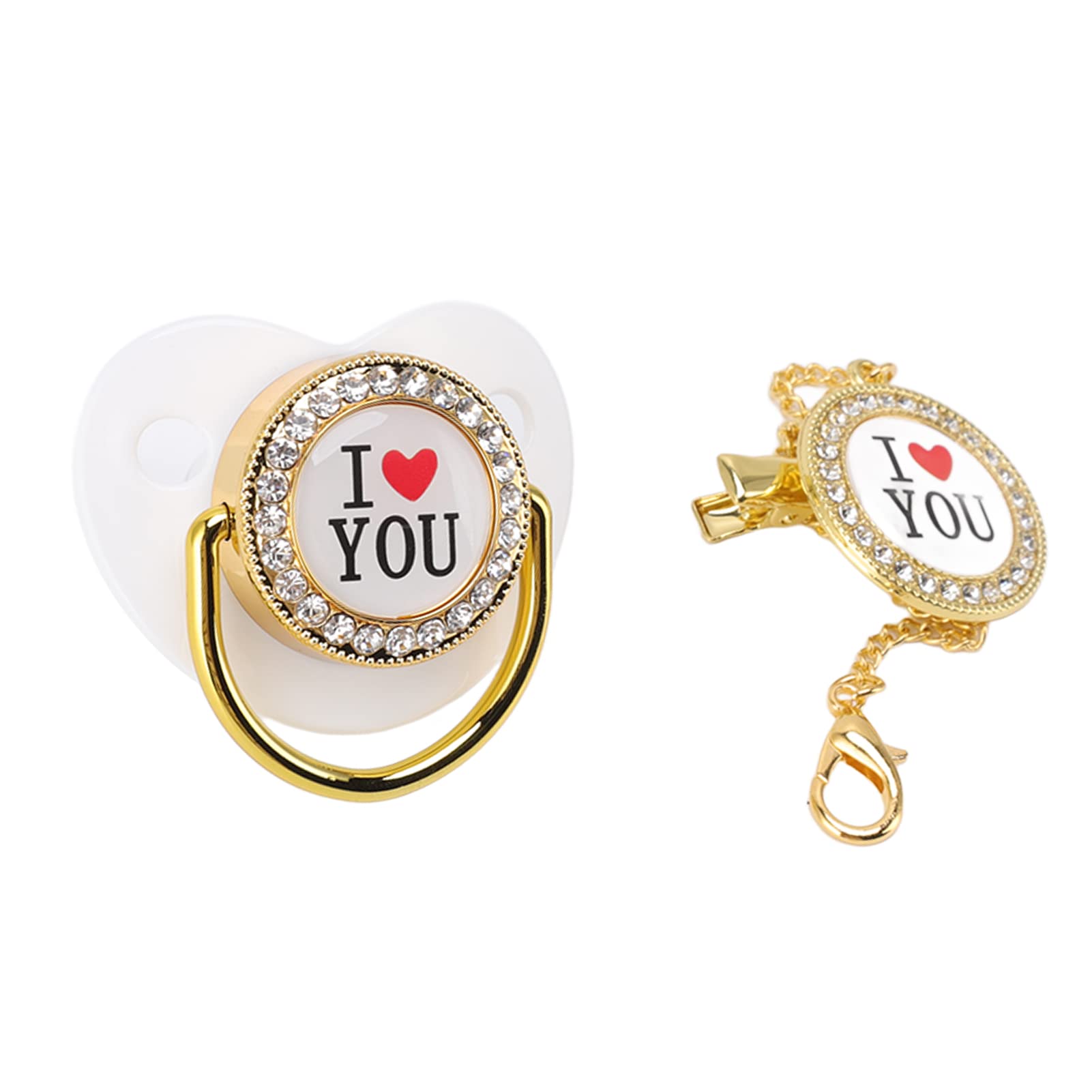 Bling Baby Pacifier, Attractive Party Pacifier Set (White M)