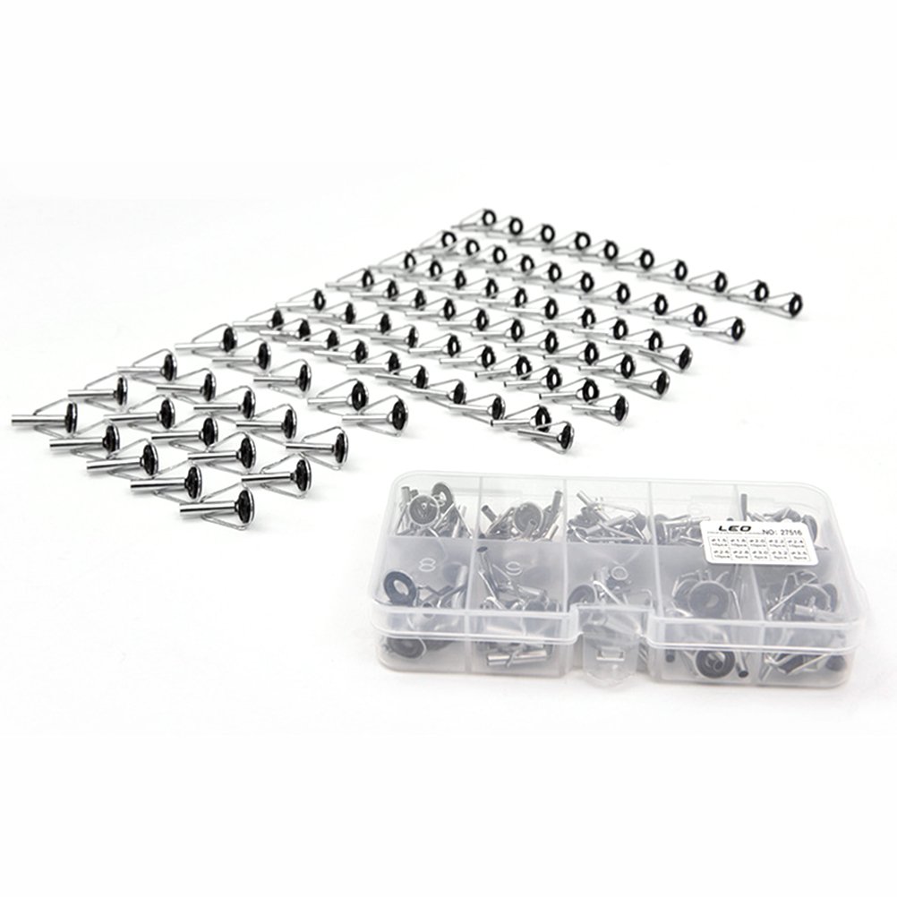 WINOMO 80pcs Fishing Rod DIY Set Kits Guides Tip Rings Variety of Sizes Accessories