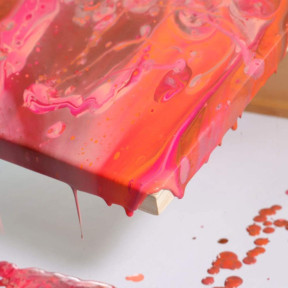 Mont Marte Acrylic Pouring Paint Set, Coral Color, Pouring Paint, 4 x 120 ml, Paine, Mixed, Premixed, Canvas, Wood, Medium Density Fiberboard, Air Dry Clay and More