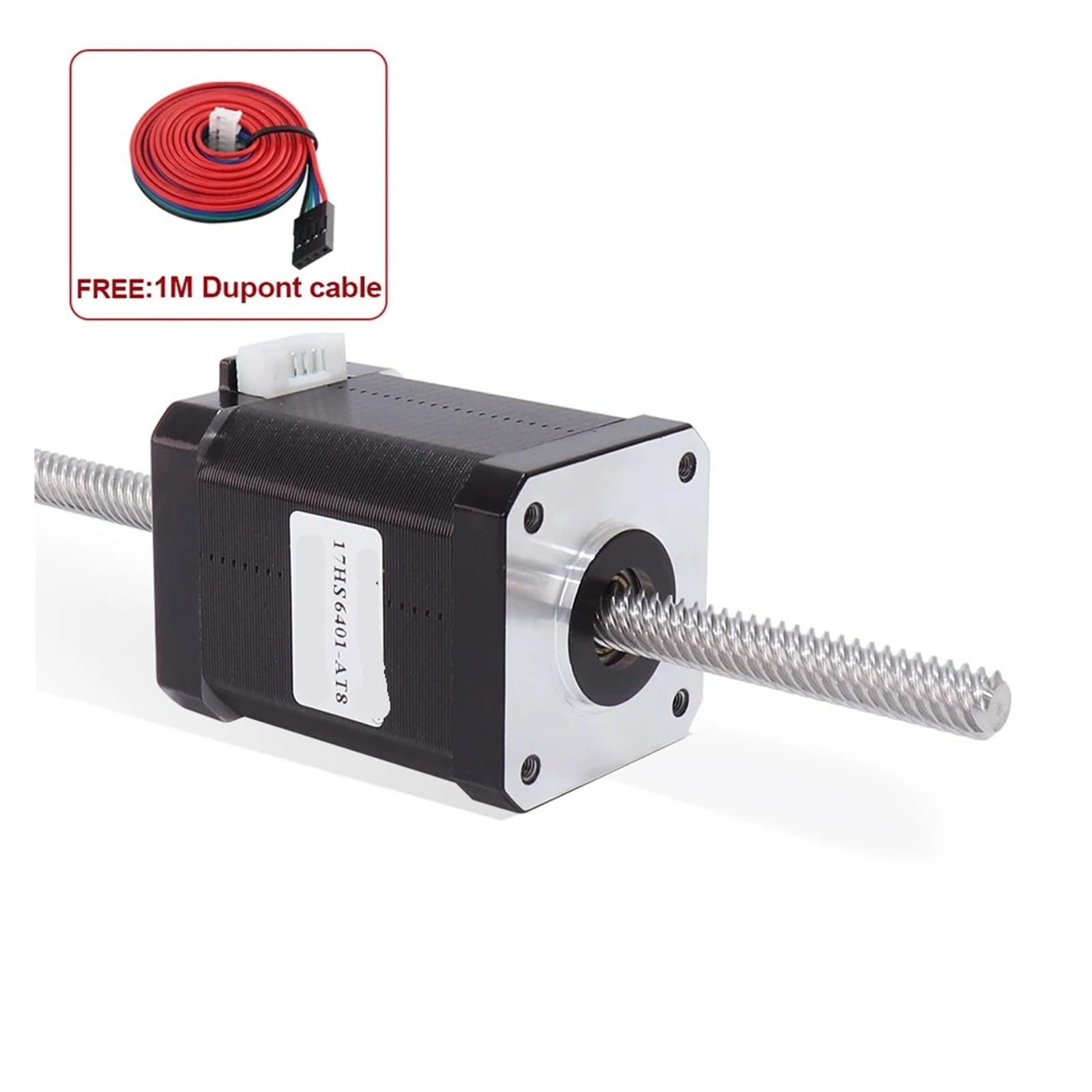 NEMA17 Motor Paso a Paso de Tornillo pasante, 42HA60-T8 Tornillo de Avance 1.7A 70N.cm 200MM Motor Paso a Paso Lineal for Impresora 3D CNC(Lead Range 2mm)