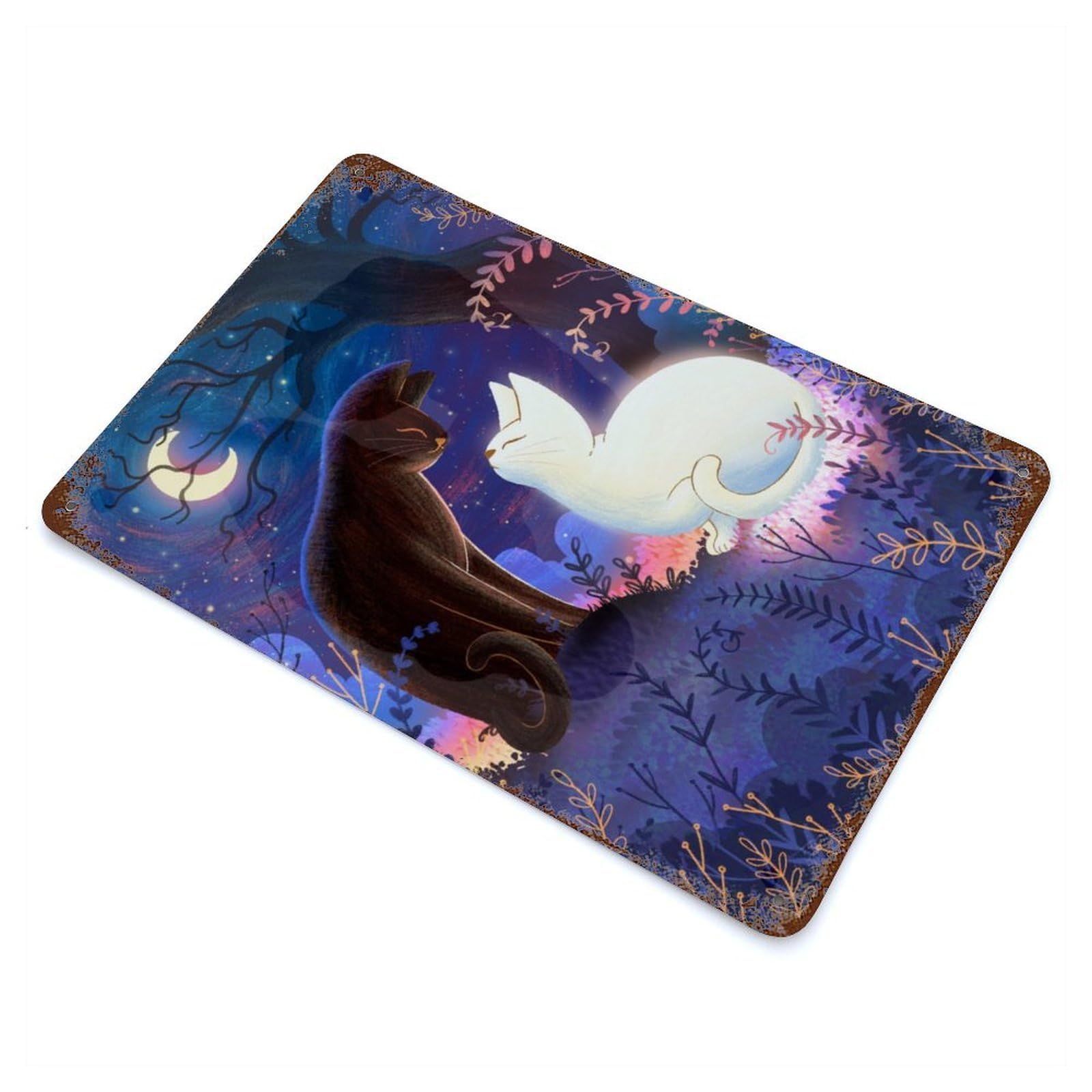 Enchanted Night Decorative Tin Sign 11.8"x7.9", for Bistro, Counter And Cafe Decor, Retro Wall Decor