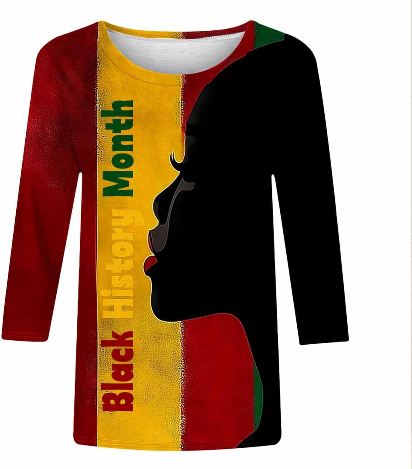 Black History Shirts for Women 3/4 Sleeve Crew Neck Tops Casual Summer Pride Celebrating Black History Month Shirt - Image 5