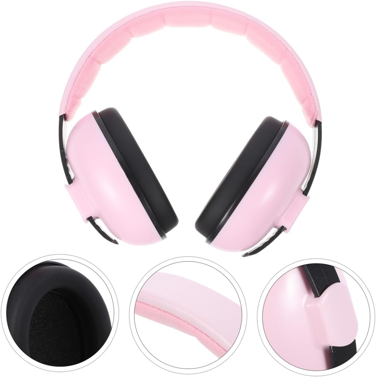 Hearing Protection Earmuffs for Babies, Pink Adjustable Headband Noise Reduction Ear Muffs, Noise Blocking Hearing Protector for Sleep and Travel
