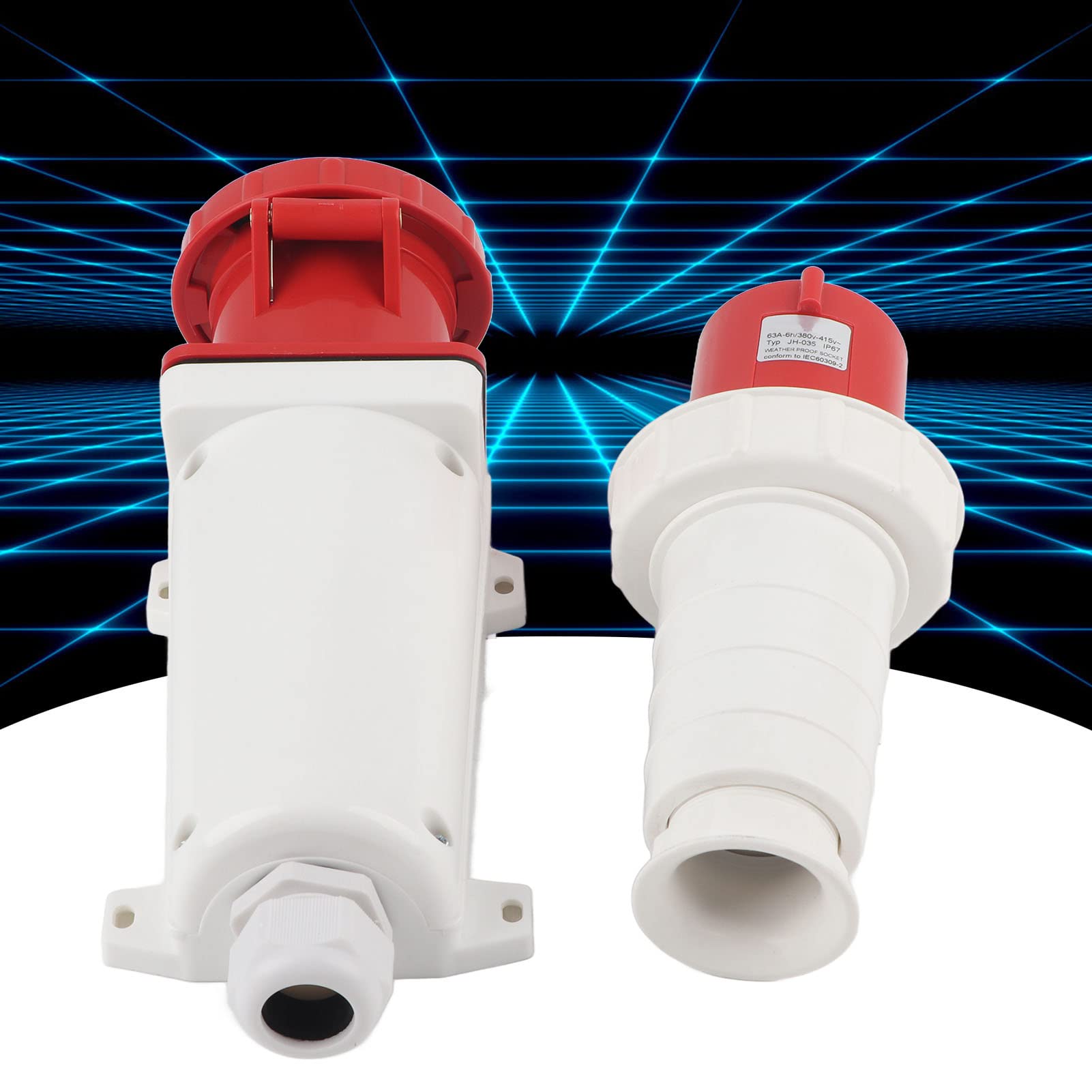 380-415V 63A 5Pin Spina per Aviazione Industriale + Presa Aperta 3P + N + E Connettore per Presa Impermeabile IP67 per Esterno