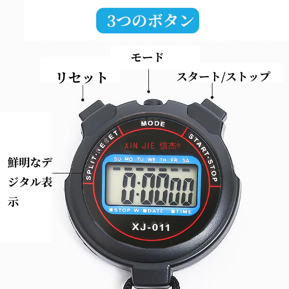 Amazon.co.jp: ストップウォッチ タイマー 防水 目覚まし時計機能 勉強