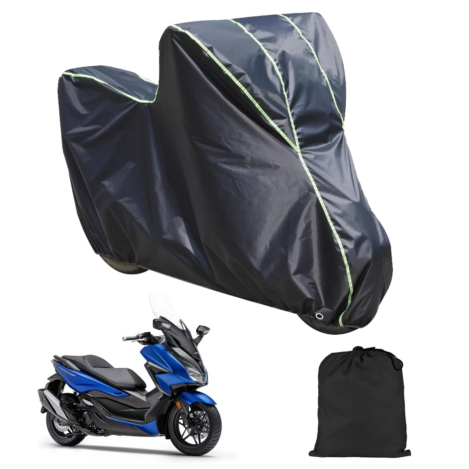 Telo Moto Per Honda Forza 350 Forza 125 Sh 350i, Telone Oxford 210d Per Moto Scooter Elettrici Con Strisce Riflettenti Foro Per Serratura Antipioggia Antisole Antineve E Antipolvere
