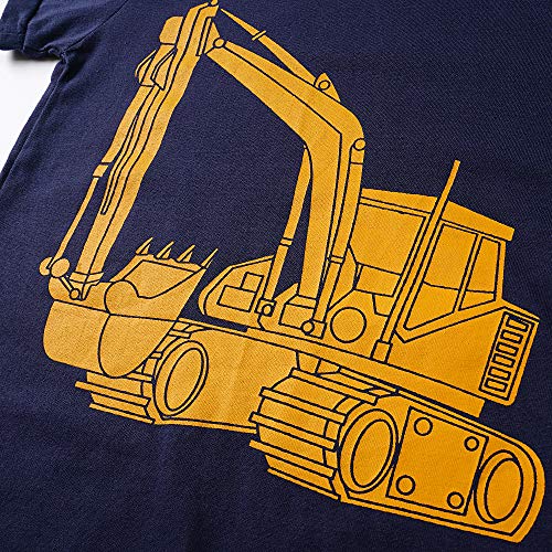 Image of Toddler Boys Pajamas Fire Truck 100% Cotton Kids Dinosaur Pjs Summer Short Sets Train Sleepwear Clothes Set Size 1-7T