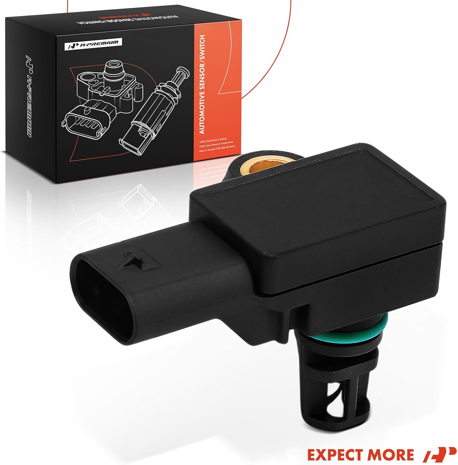 A-Premium Manifold Absolute Pressure Sensor Compatible with Mercedes-Benz | for C43 AMG, C63/GLC63 AMG S E Performance, E350, GLE350, GLC63/GLC43/SL63/SL55/SL43/G63 AMG, GLC300, AMG GT 55