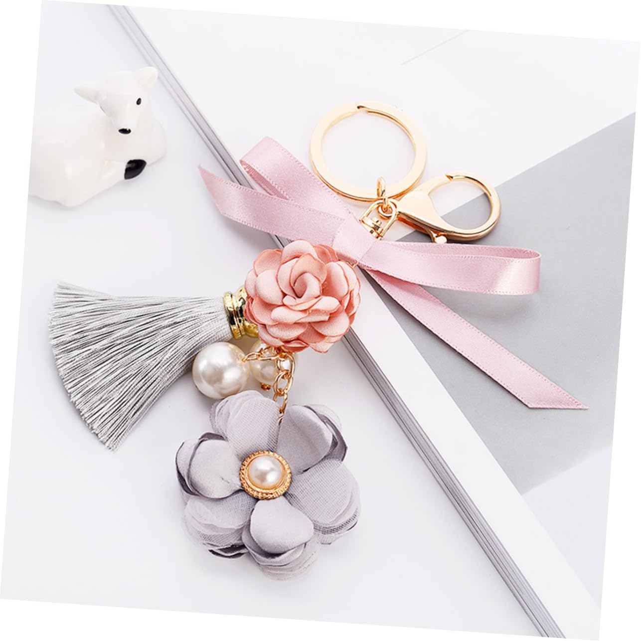 LIFKOME 3pezzi Portachiavi e Ciondolo Accessorio Per Borse e Chiavi Idea Per Compleanni e Speciali Rosa