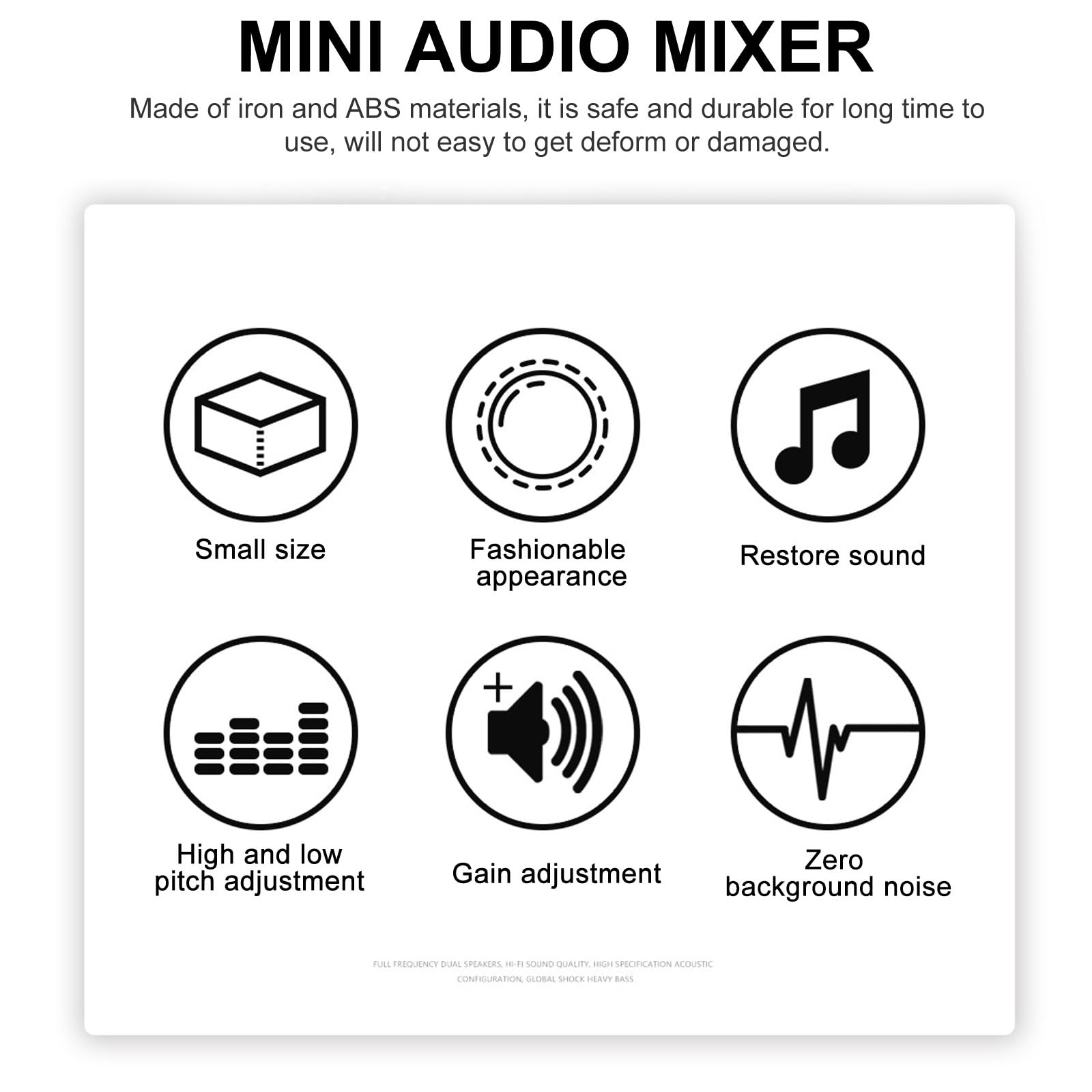 Beavorty Mezclador de Audio Pasivo Portátil de 4 Canales Cx400, Mini Mezclador Estéreo Controles Independientes, Carcasa Abs y Hierro, Adecuado para Dj, Conciertos y Equipos de Música