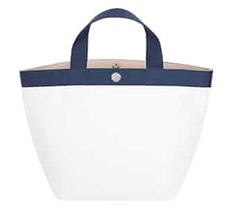 エルベシャプリエ 707GP リュクス 舟型 トート バッグ ブラン ネイビー エルベシャプリエ Herve Chapelier 707GP (リュクス舟型トートM