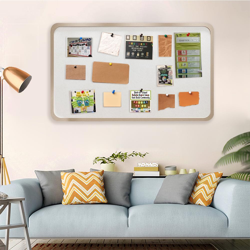 Tablero de corcho autoadhesivo grande 40x60cm con 50 chinchetas, panel decorativo pared fieltro pizarra de corcho para decoracion hogar oficina escuela