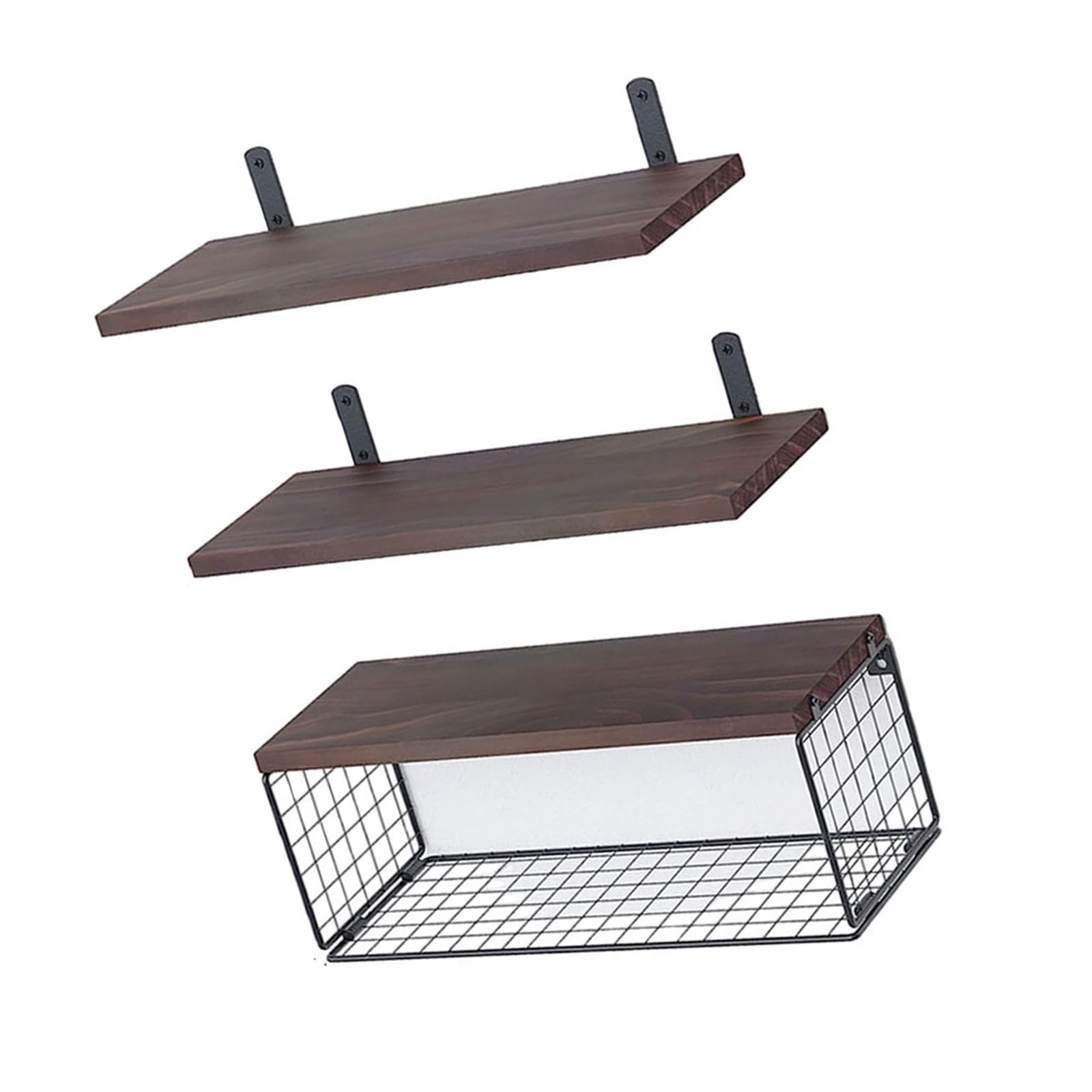 Tsophreniq Bathroom Wall Mounted Shelves Set of 3 Sturdy Wood Floating Shelves Accessory for Toiletries and Decoration Versatile Shelving Unit
