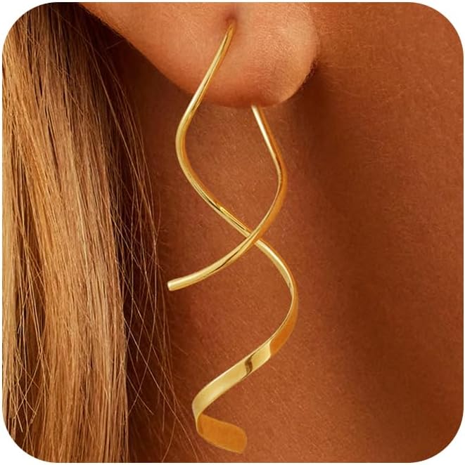 14K Gold/Silver Hoop/Dangle Earrings Dainty Hypoallergenic Jewelry, Trendy Lightweight Accessories for Women Valentines Mother's Day Birthday Thanksgiving Day Gifts