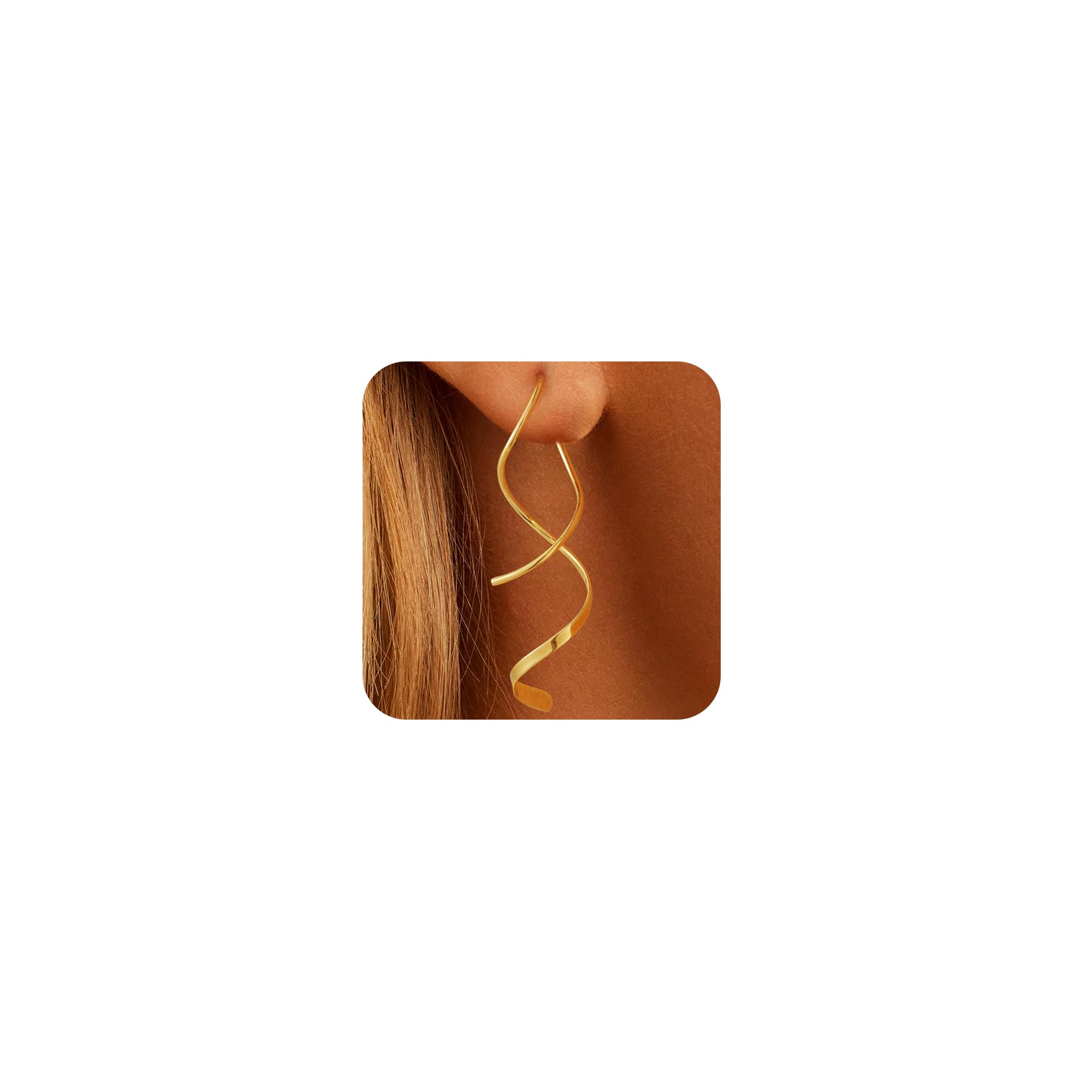 Mridiya14K Gold/Silver Hoop/Dangle Earrings Dainty Hypoallergenic Jewelry, Trendy Lightweight Accessories for Women Valentines Mother's Day Birthday Thanksgiving Day Gifts
