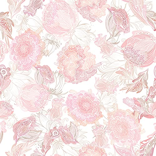 Papier peint floral repositionnable pour masquer un mur de chambre - 3