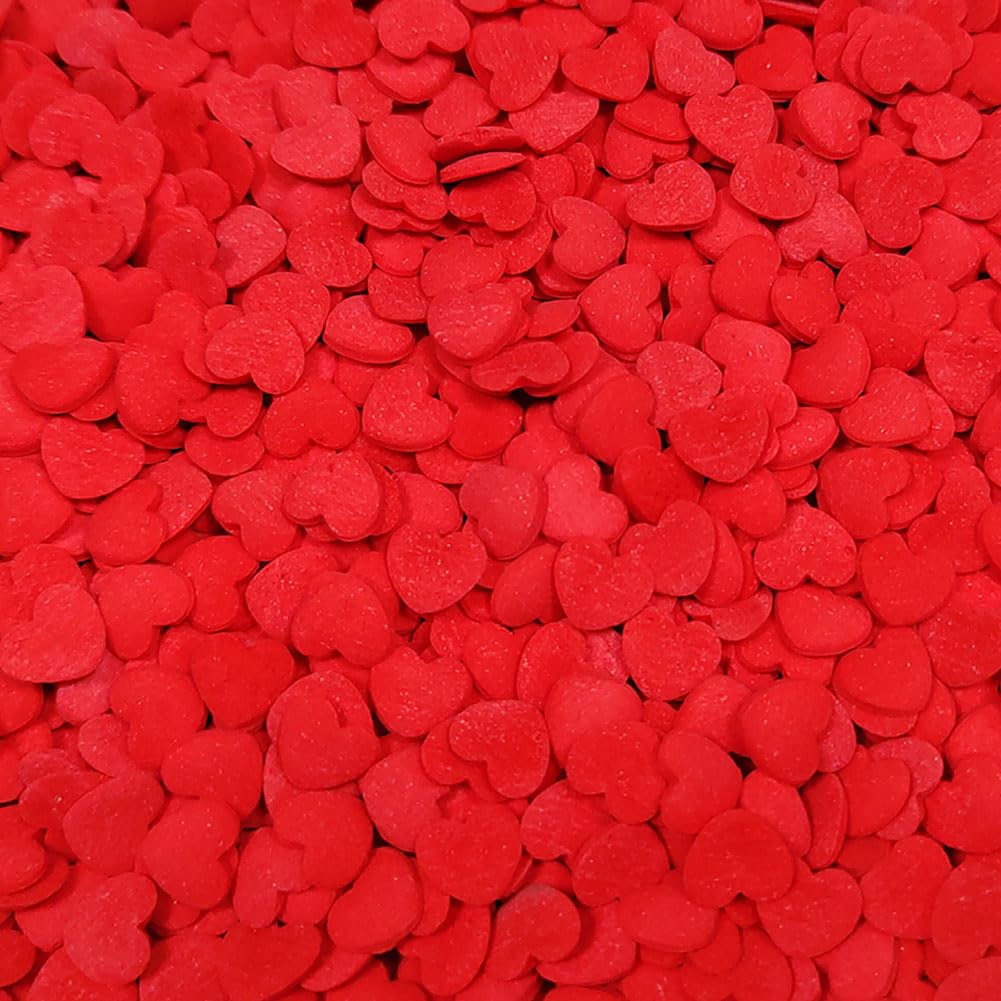 Edible Sprinkles Red Hearts for Cake Decorating Baking Cookie Decorations Cupcake Toppers Ice Cream Donut Toppings 80g/2.82oz