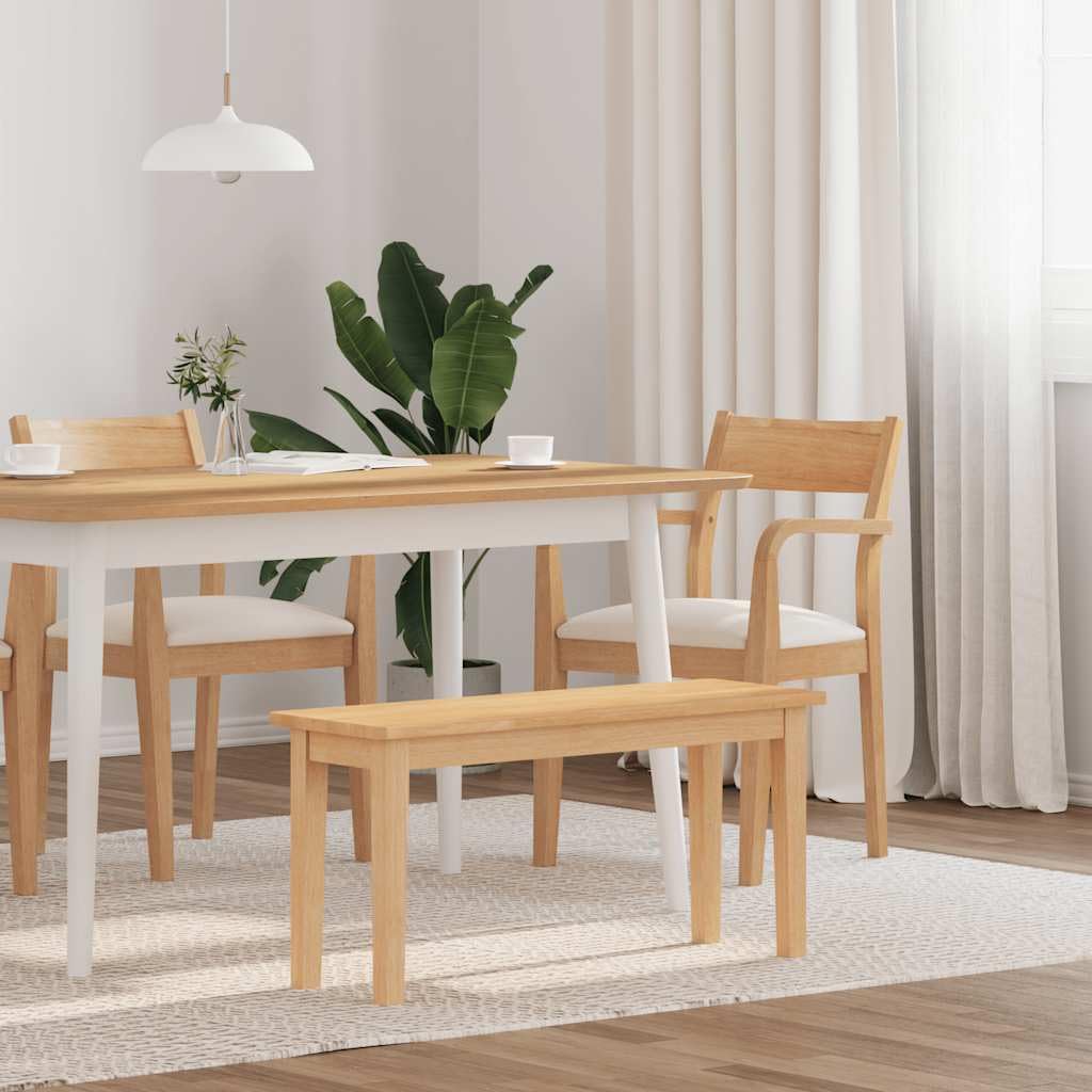 Ławka 90 cm, lite drewno gumowe z tapicerką, ławka do siedzenia do jadalni, kuchni, korytarza, salonu, w stylu wiejskim, nowoczesna, wytrzymała ławka drewniana z wygodnym siedziskiem i