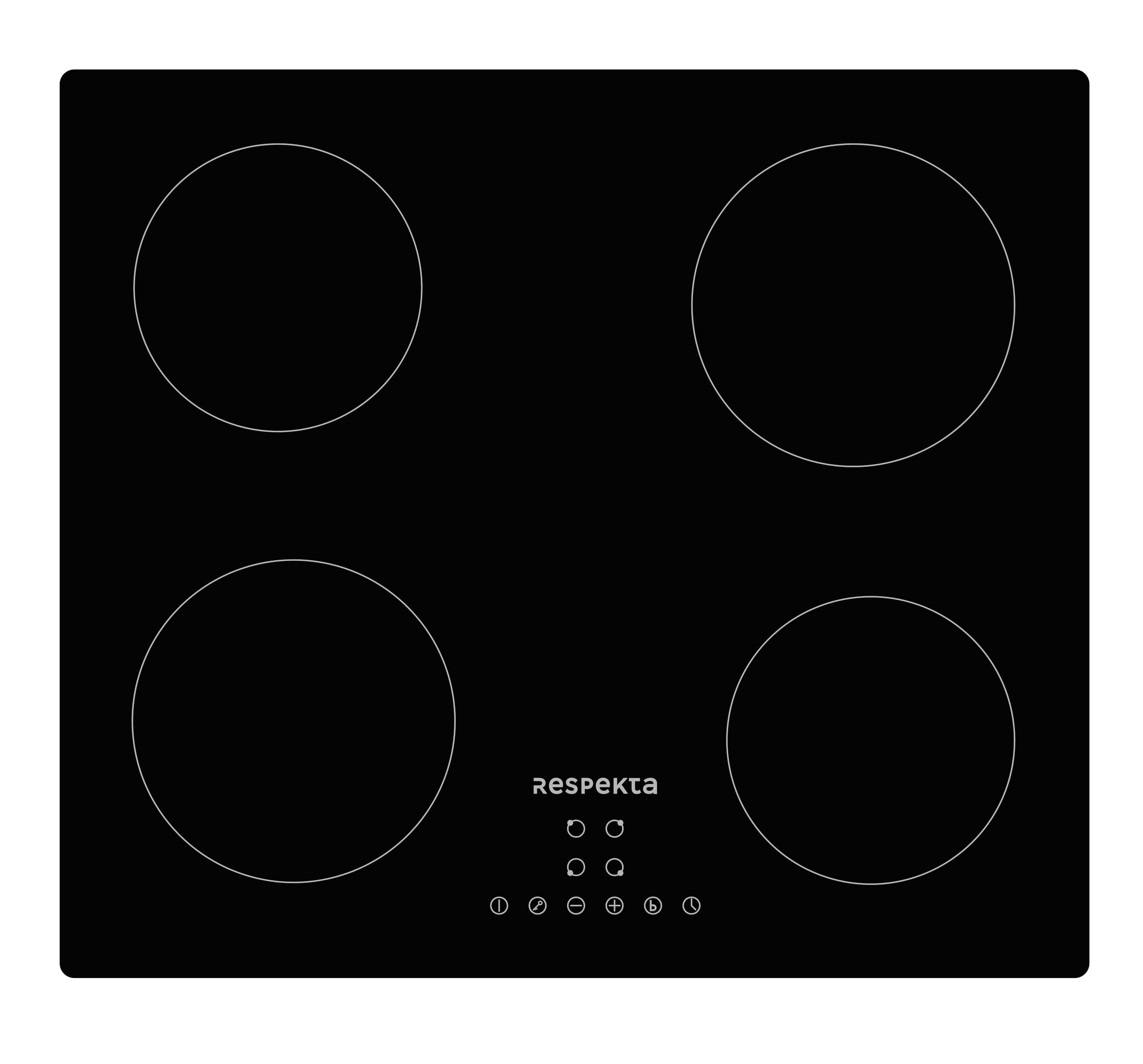Respekta Allexus Placa de inducción de 60 cm / 4 zonas de cocción/inducción / 9 niveles de potencia/Touch Control/Booster & ECO function/bloqueo para niños/temporizador/negro / KM4295I-19