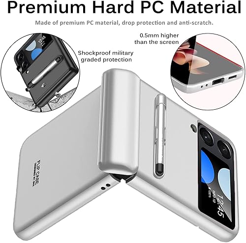 Miniatura 6 de Miimall Funda compatible con Samsung Galaxy Z Flip 4 con S Pen, protección magnética de bisagra todo incluido + protector de pantalla de vidrio