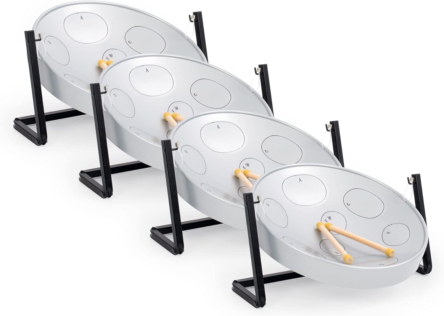 Panyard Table Top Steel Pan, Grey Silver (JJ3050-GY-4PK)