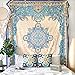 Sketched Floral Medallion Tapestry Gold Indian Headboard Wall Hanging Home Decor,60"x 80",Twin Size (Yellow Tapestry)