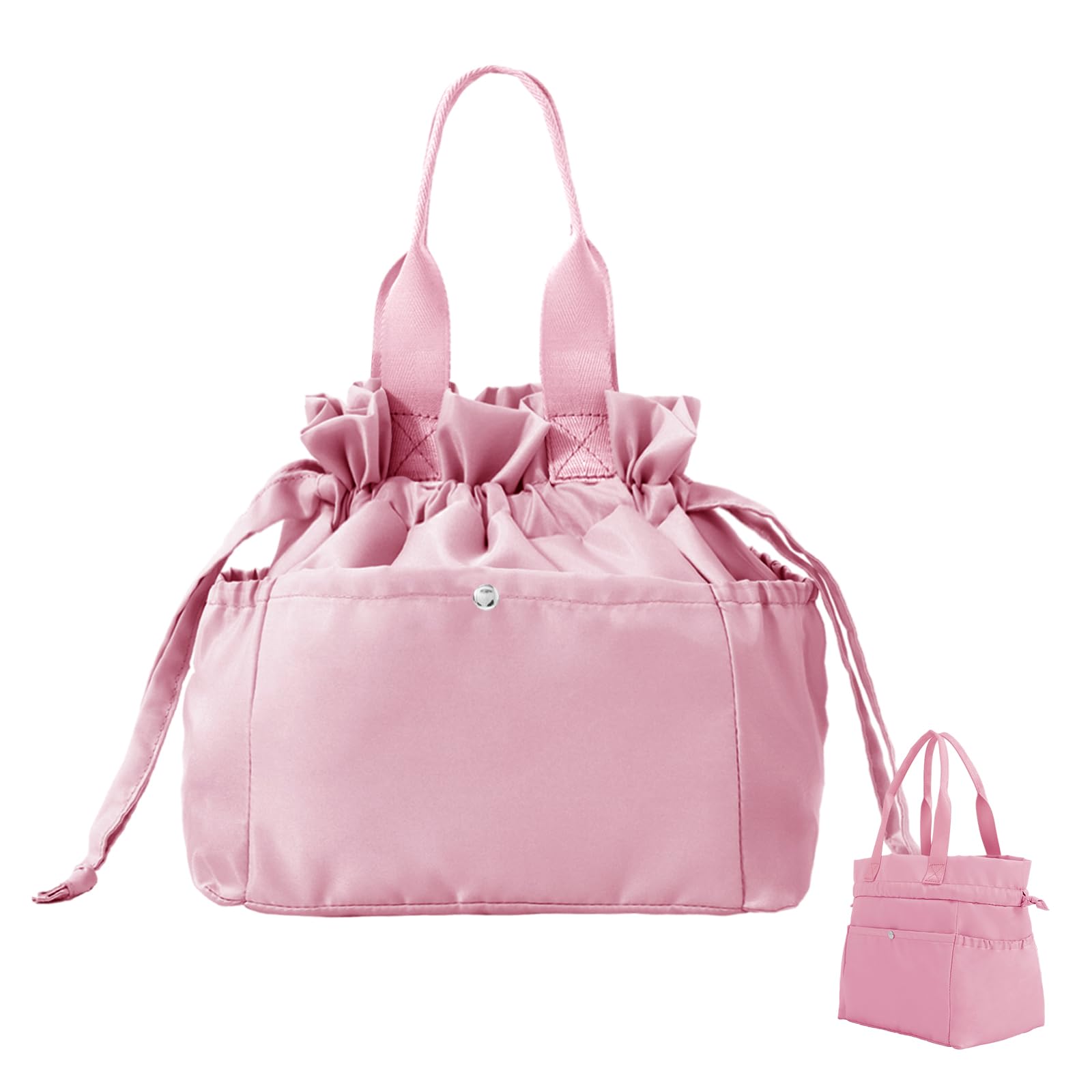 MEXS Lunch Bag for Women Reusable Drawstring Insulated Lunch Box Stain-Resistant Large Cinch Closure Lunch Bags for Work Office