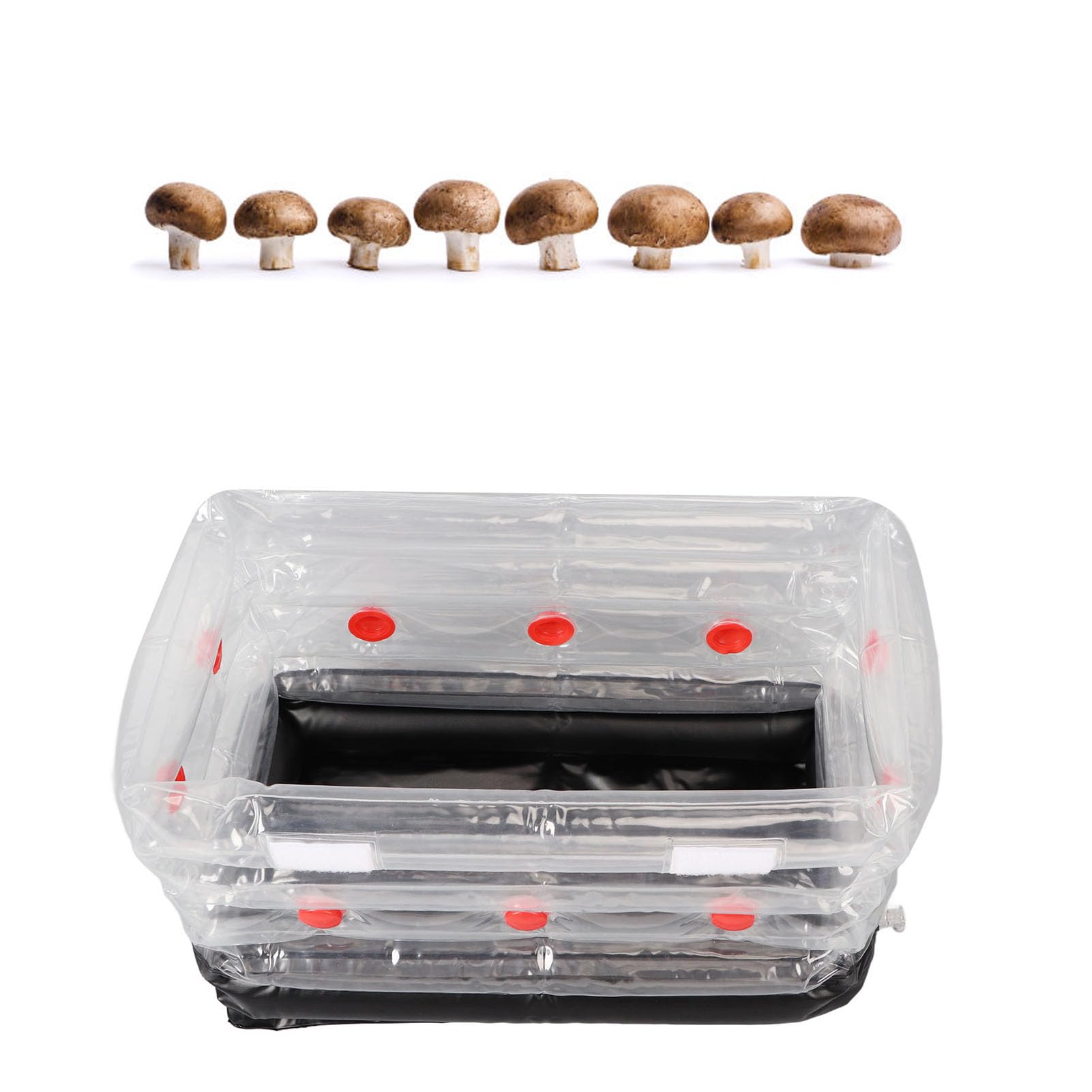 Aramox Kit de Monotub de Champignons, Kit de Monotub de Champignons Kit de Culture de Champignons Gonflable à la Maison Ventilateur Gonflable Portable de Pépinière de Champignons