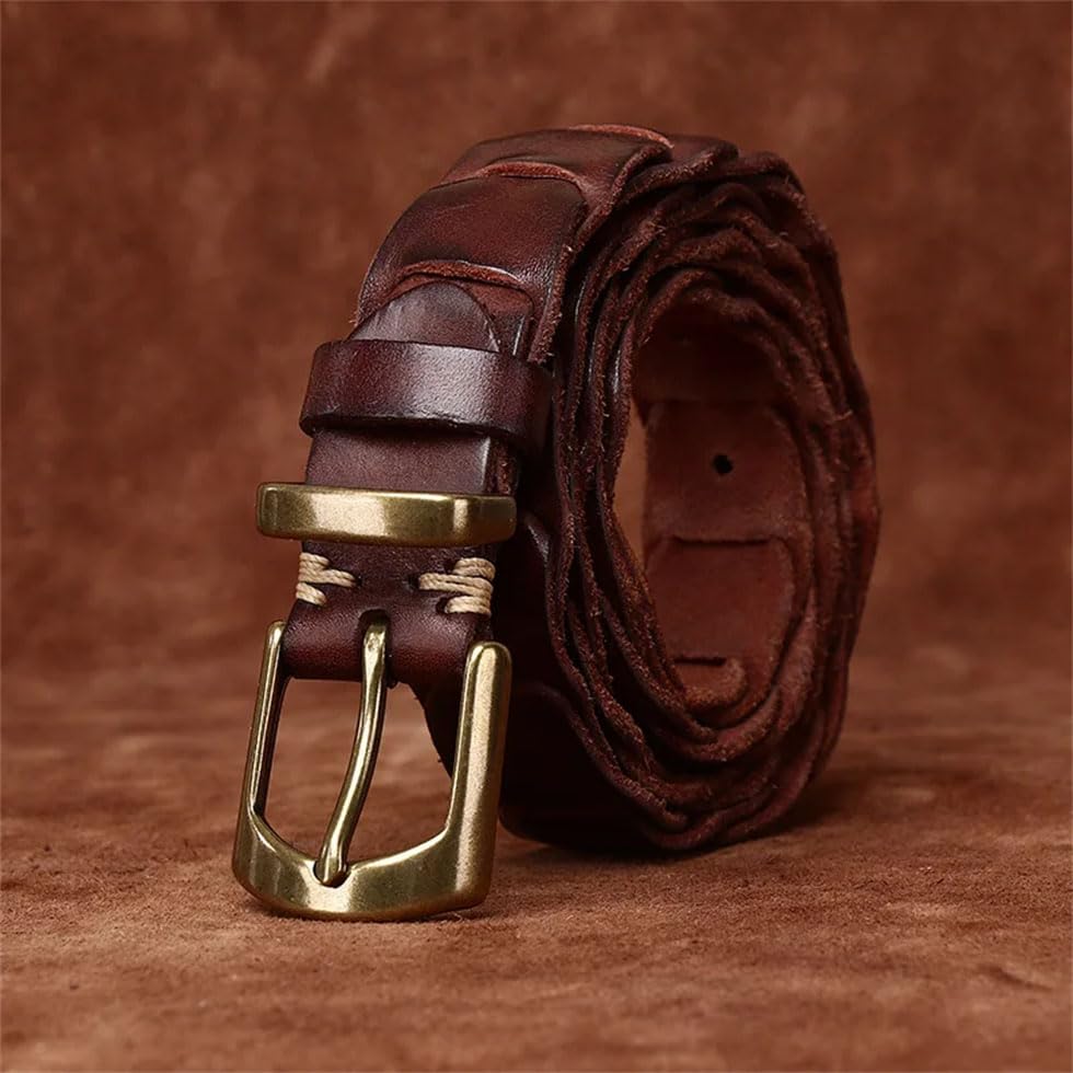 Men Leather Jeans Pin Buckle Belts Couple Designer Handmade Belt Personality Street Style Belt3