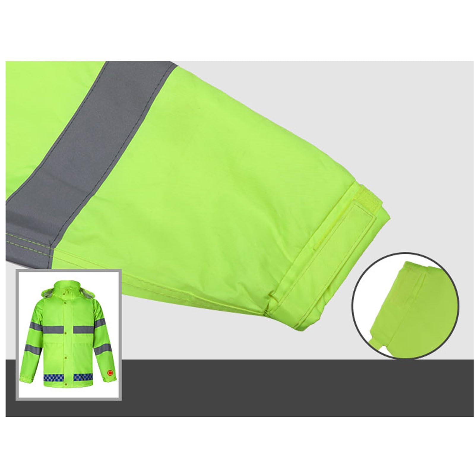 Traje de lluvia reflectante for motocicleta, conjunto chaqueta y pantalones seguridad abrigados invierno for hombre, impermeable deportivo alta visibilidad