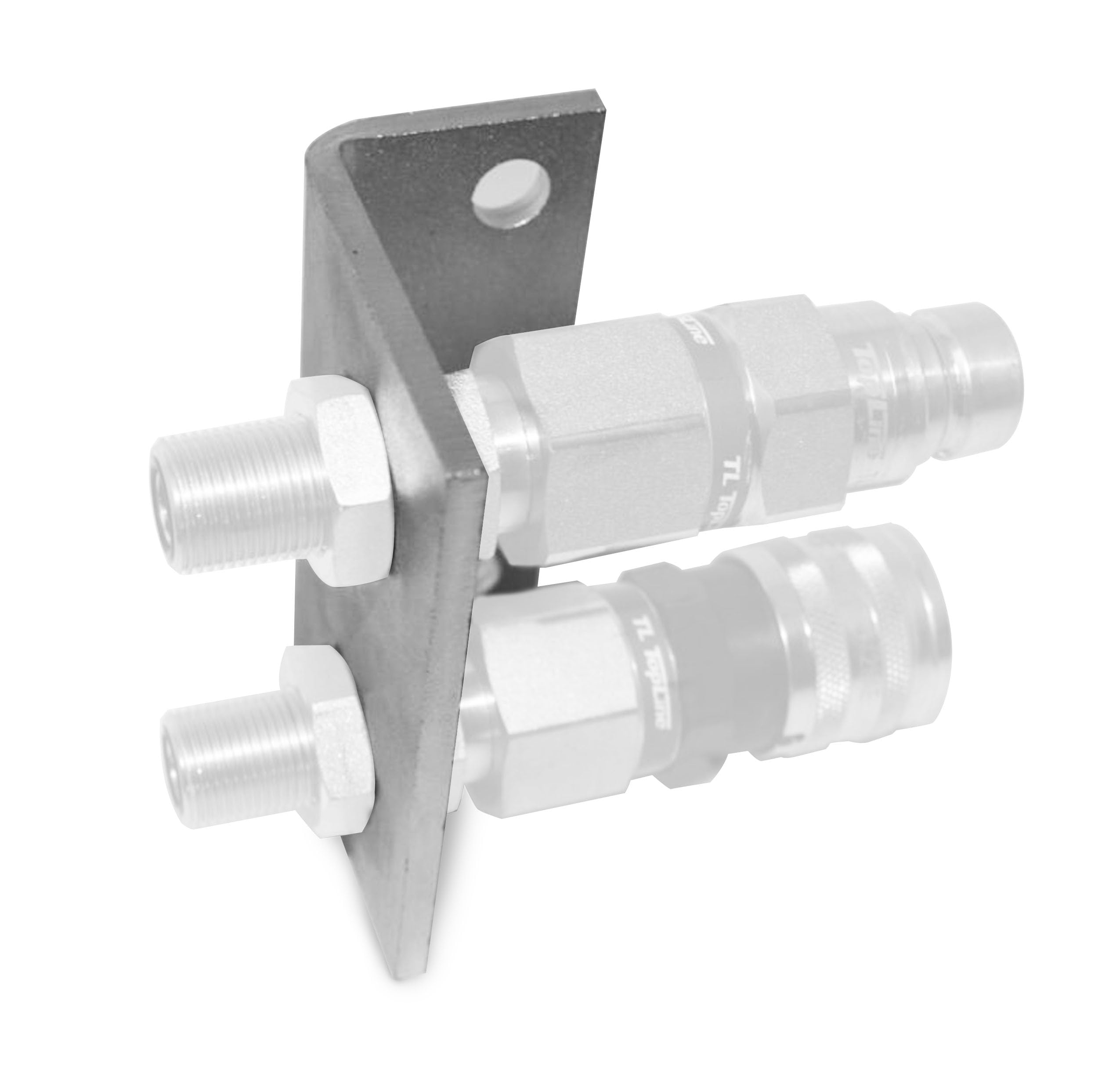MB08 Halterung für 1,27 cm JIC #8 Schottkopf-Hydraulikkupplung – robuster Stahl und Aluminium, unlackierte Oberfläche – hergestellt in den USA