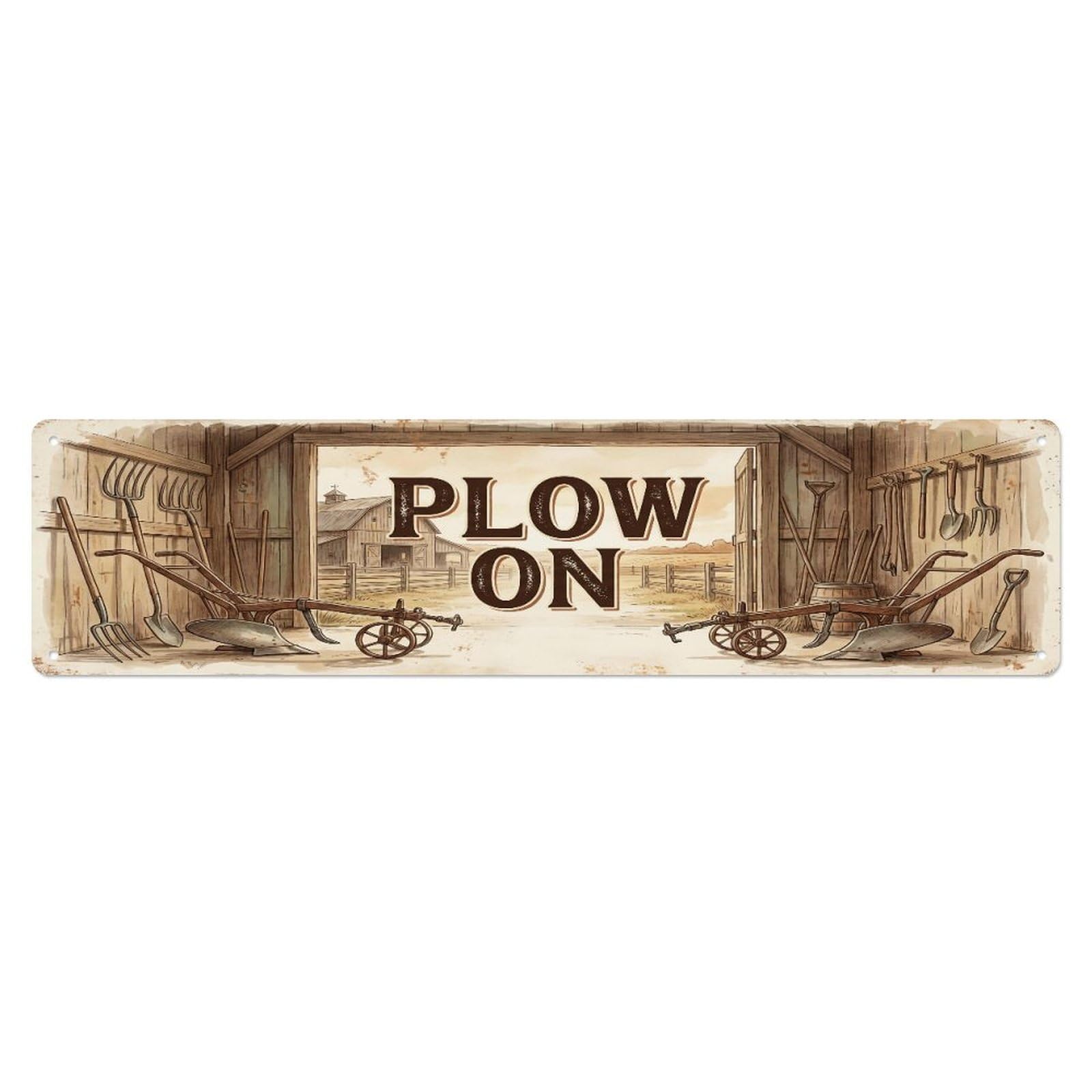 Xanthor Style Metal Tin Sign Vintage Shed Plow Farmhouse Funny Tool Backyard Farm