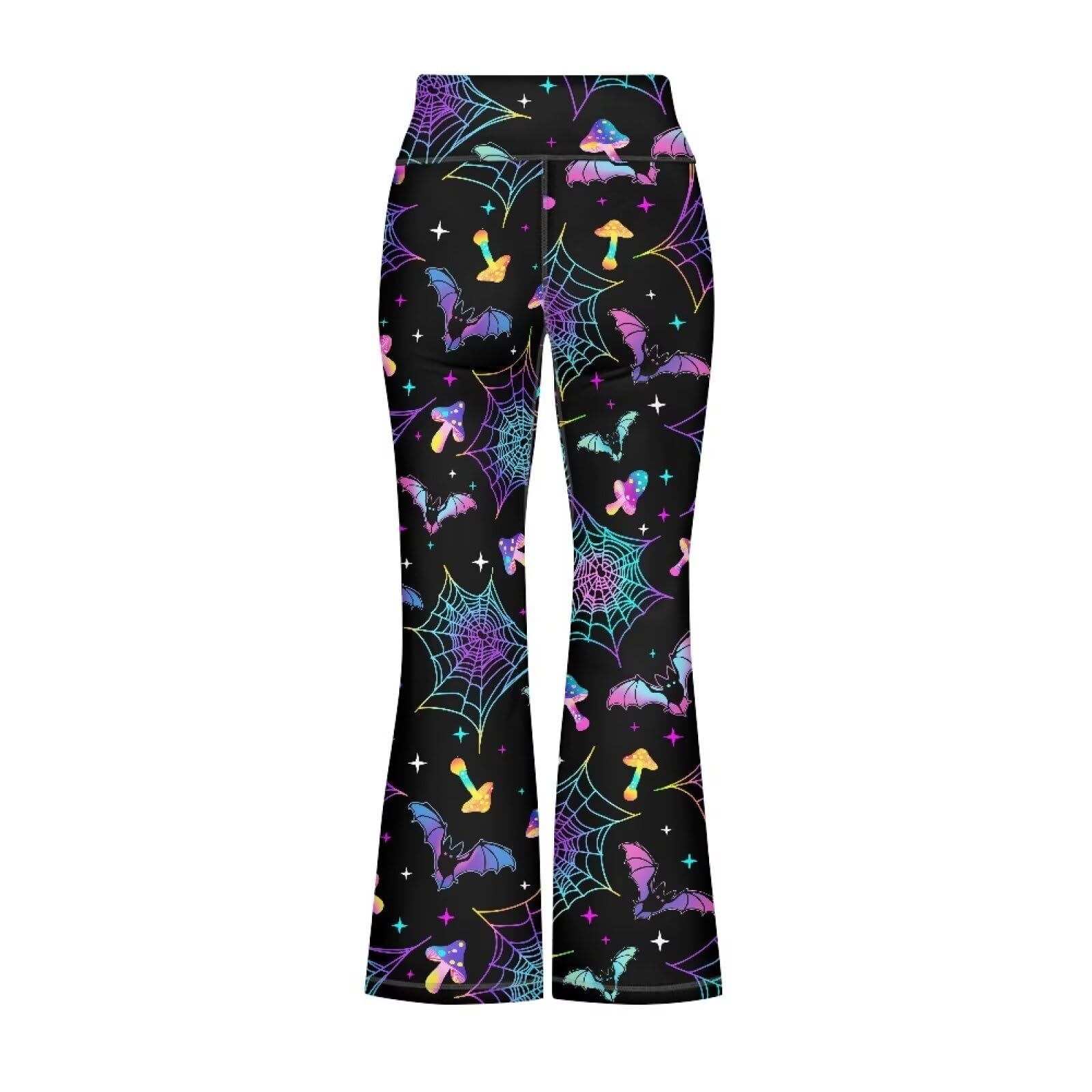 Yruonazao Bat Mushroom Pants for Teen Girls Yoga Pants Size 10-12 Kids Clothes Girls Flare Leggings High Waisted Yoga Bootcut Pants Full Length Bell Bottoms for Yoga,Pilates,Workouts,Running,Cycling