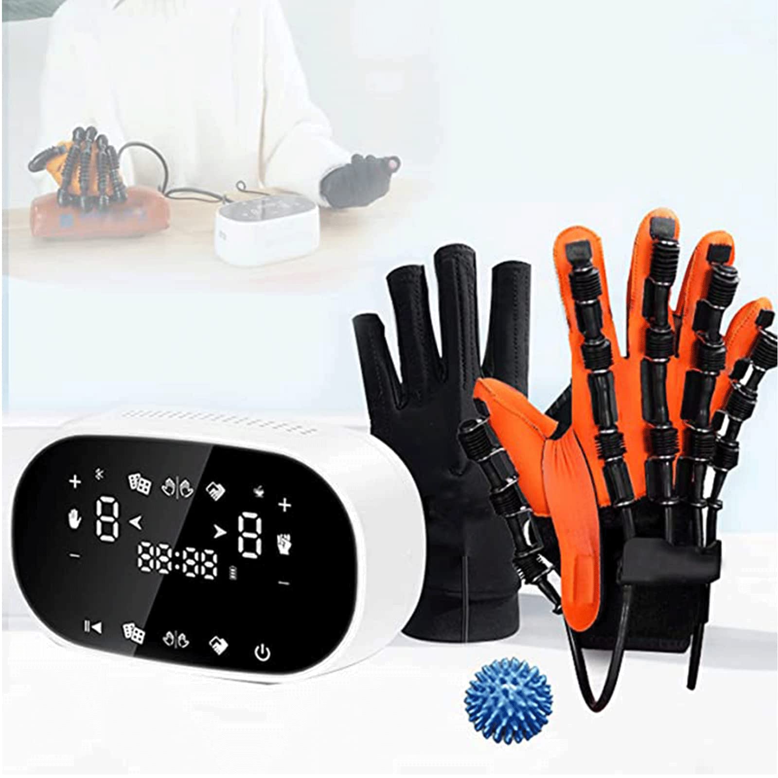 Rehabilitation Robot Gloves Finger Training Equipment,Stroke Hemiplegia Finger Wrist Training Equipment,for Stroke Hemiplegia Hand Function Recovery Finger Trainer,right-XL
