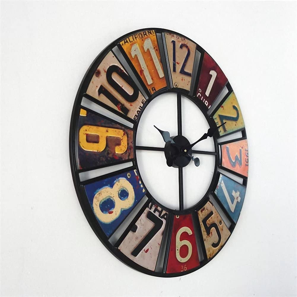 Horloge Murale Décorative En Bois 24 Pouces - Silencieuse, à Piles, Style Rustique Pour Salon