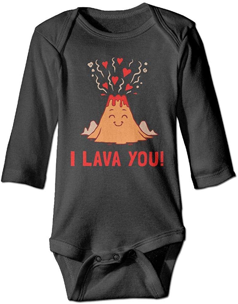 I Lava You Volcano Infant Short Sleeve Cotton Bodysuit Romper Jumpsuit