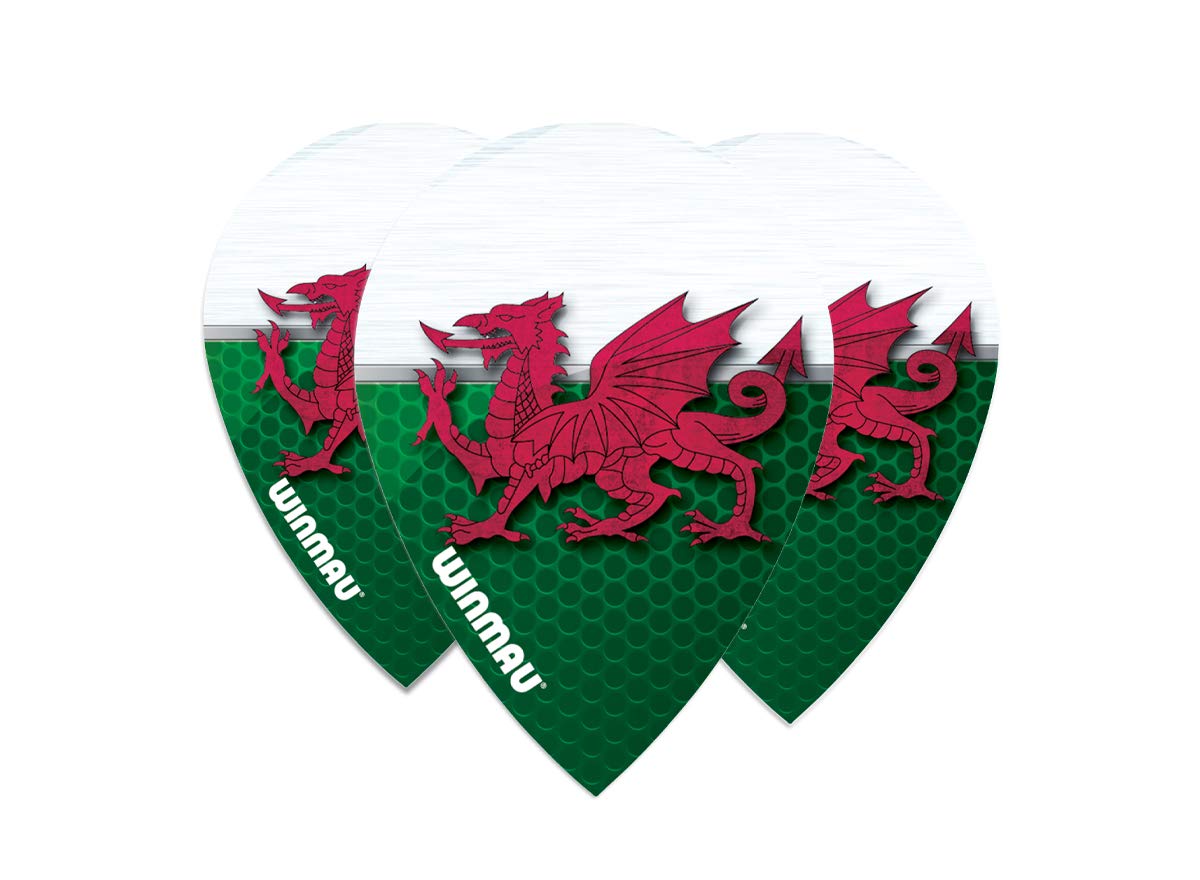 Winmau Pear Poly Wales-Red Dargon Dart Flights (75 Micron, 3 Pcs, Standard)