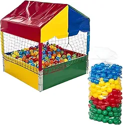 Genérico Piscina de Bolinhas Quadrada Premium 1,00m + 500 Bolinhas para Crianças