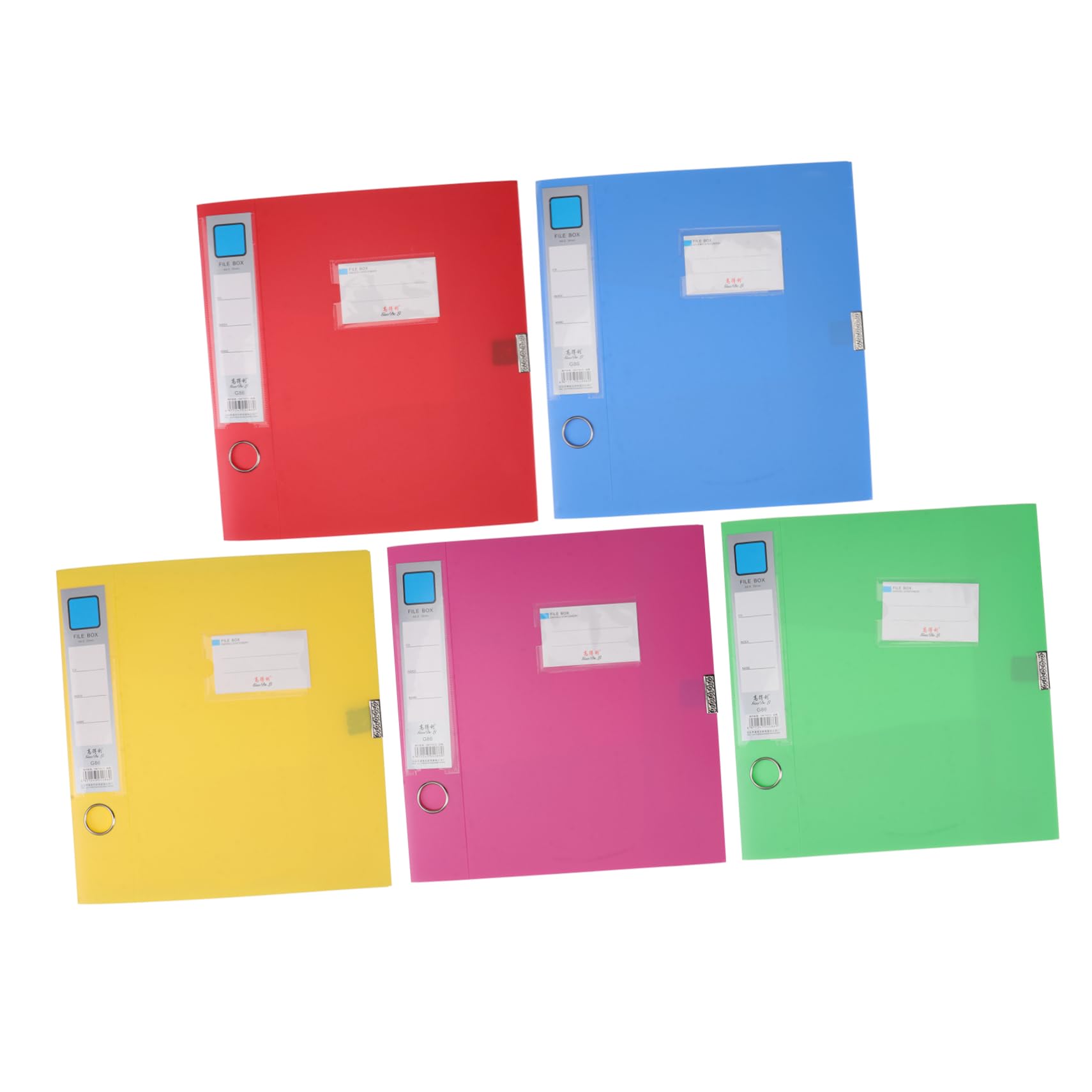 STOBOK 5 Stück Bunte Dateispeicher Boxen aus Pp Faltbar Wasserabweisend Leicht für Schule Büro und Archive zur Dokumentenaufbewahrung Zufällige Farbe